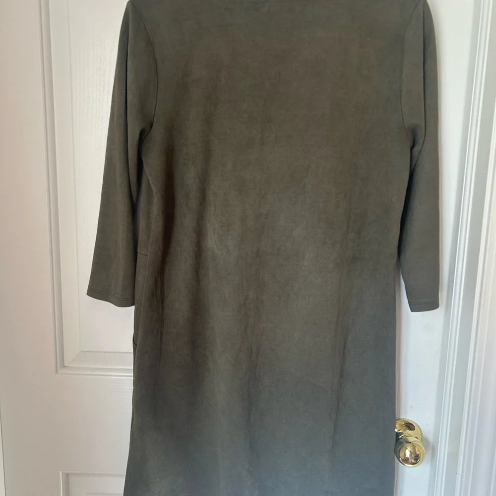 Altar'd State Olive Green Vegan Suede Women's Shift Dress Size Small - Picture 5 of 10